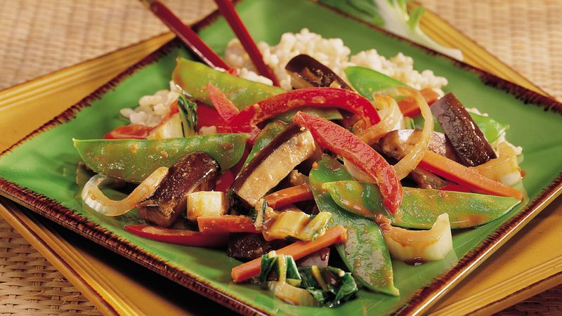 Тушеные китайские овощи с рисом