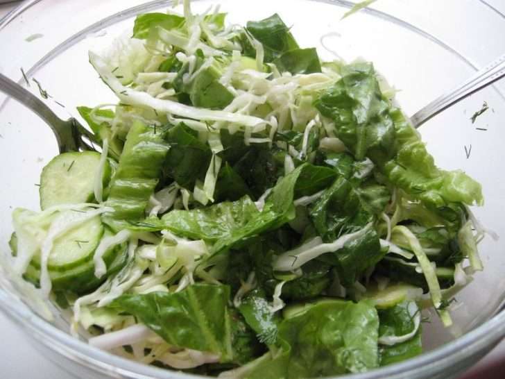 Низкоаллергенное блюдо - овощной салат